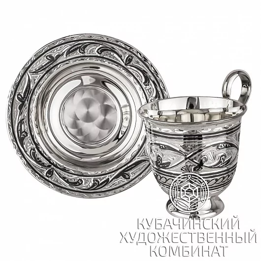 Кофейная пара из серебра на 115 мл