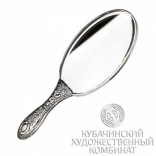 Зеркало "Цветы" из серебра 925 пробы