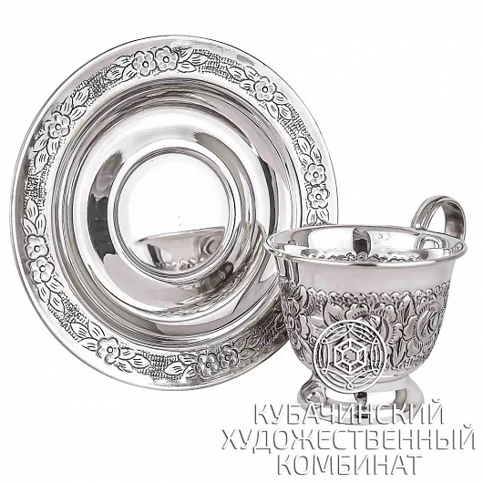 Кофейная пара  из серебра 925 пробы на 70 мл
