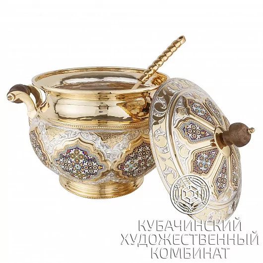Кастрюля и половник из серебра на 4000 мл