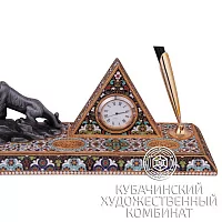 Подставка для ручки "Тигр" с часами