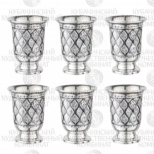 Набор из 6 стопок из серебра на 40 мл