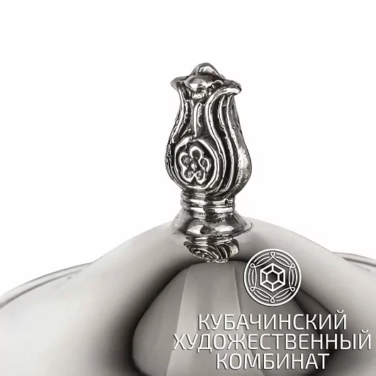 Сахарница ручной работы из серебра 925 пробы 