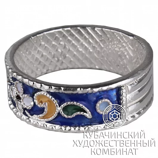 Кольцо "Цветок" с эмалью