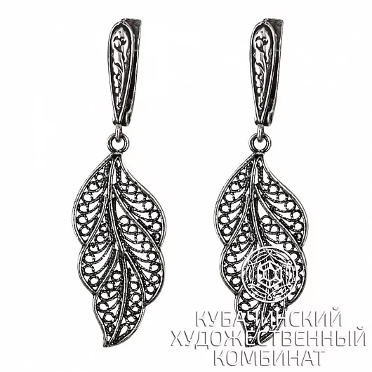 Серьги "Листочек" из серебра