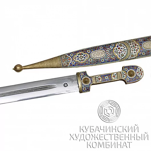 Серебряный кинжал с горячей перегородчатой эмалью