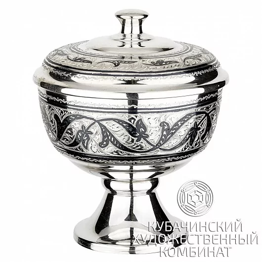 Серебряная сахарница/икорница Кубачи