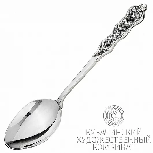 Ложка из серебра с плетением