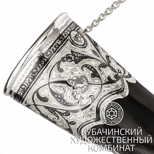 Рог с серебряными вставками на 105 мл