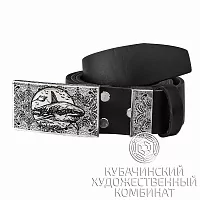 Ремень с серебряной пряжкой 