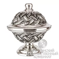 Икорница "Узел" из серебра на 110 мл
