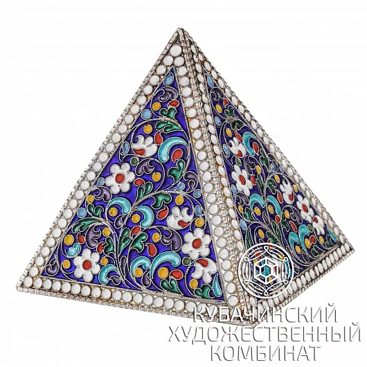Настольные часы из серебра 999 пробы