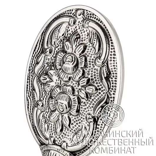Зеркало "Цветы" из серебра 
