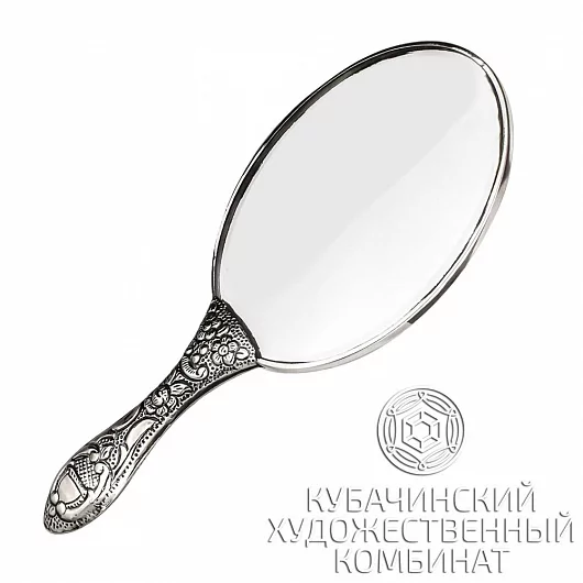 Зеркало "Цветы" из серебра 925 пробы