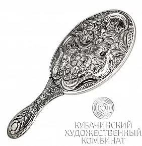 Зеркало "Цветы" из серебра 